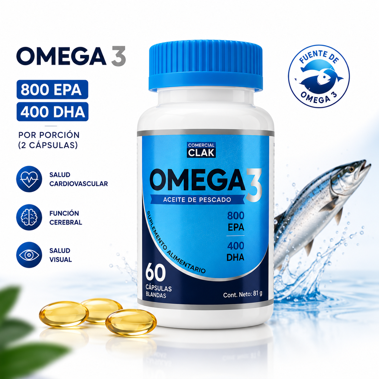 Omega 3 EPA 800 DHA 400 - Imagen 4