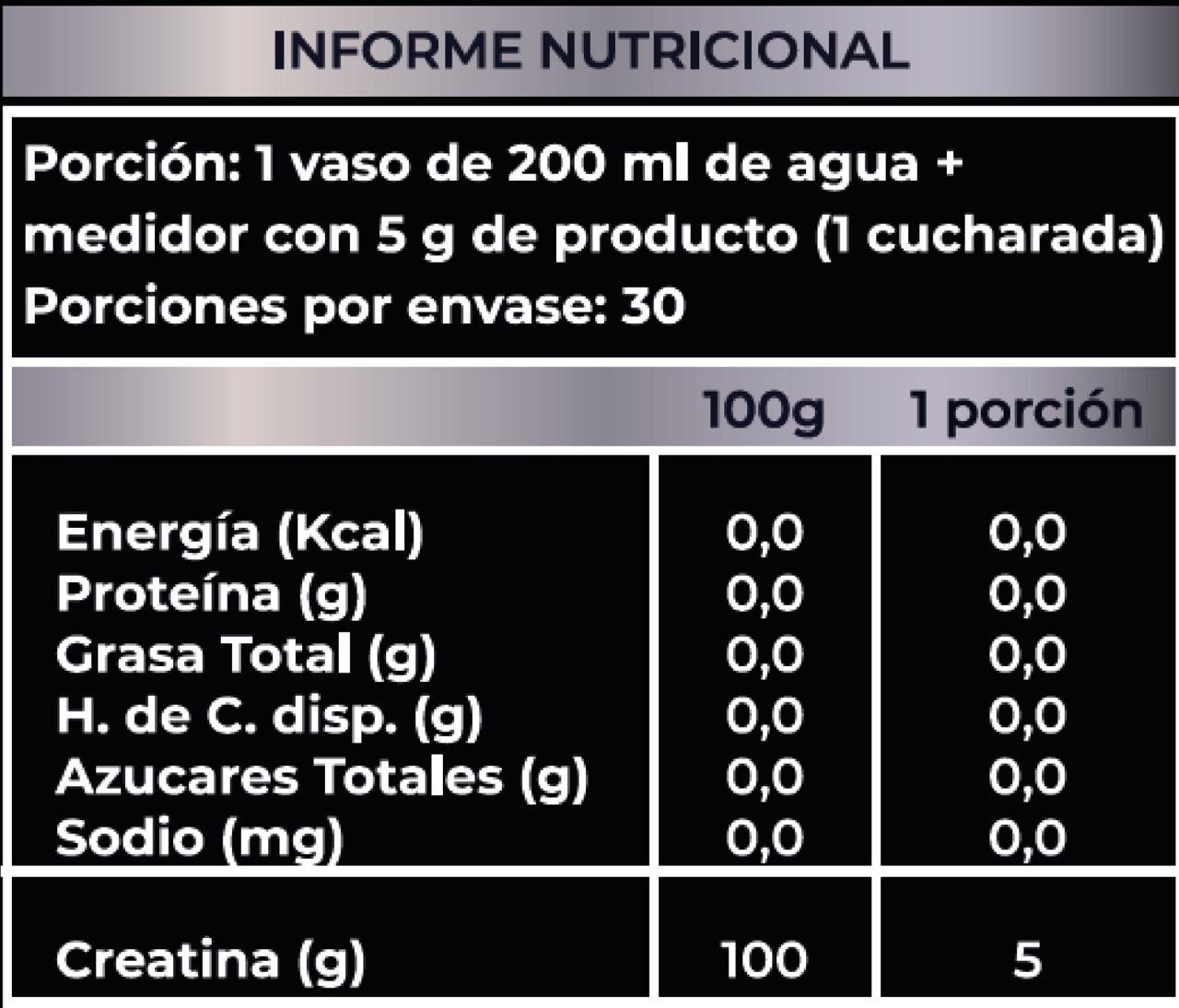 Creatina Monohidratada 100% micronizada 300g - Imagen 2