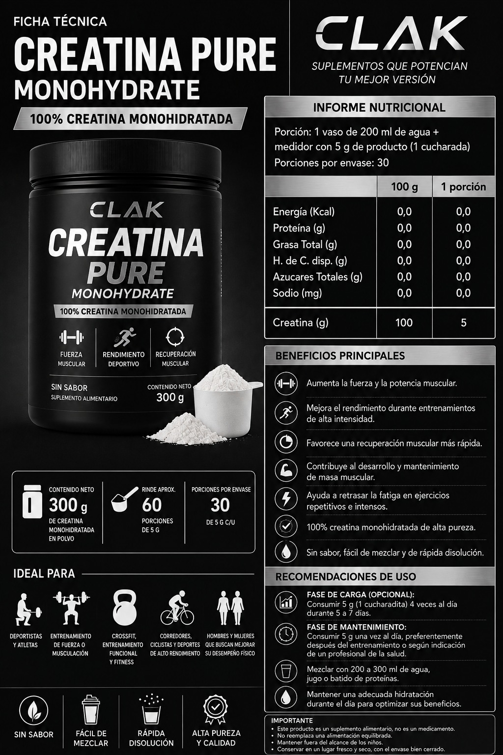 Creatina Monohidratada 100% Pack2 - Imagen 2